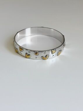 Brighton Two Tone Heart Bangle Bracelet
